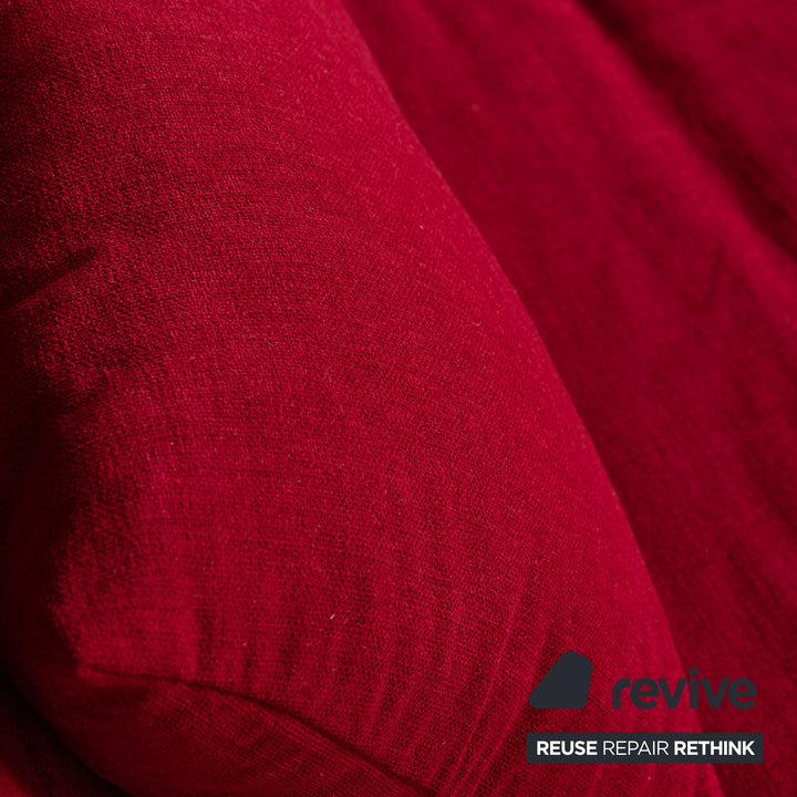 Ligne Roset Multy tissu trois places rouge vin rouge fonction manuelle fonction sommeil nouvelle housse