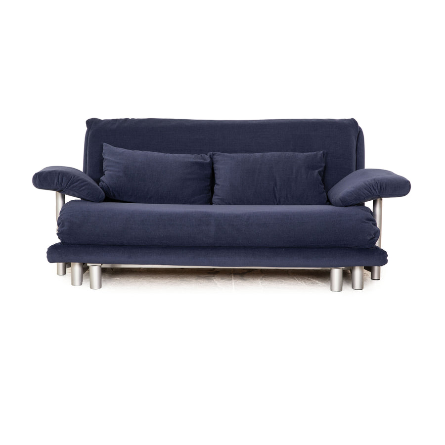 Ligne Roset Multy Stoff Dreisitzer Schlafsofa Blau Dunkelblau inkl. Armlehnen Couch Sofa Schlaffunktion Neubezug