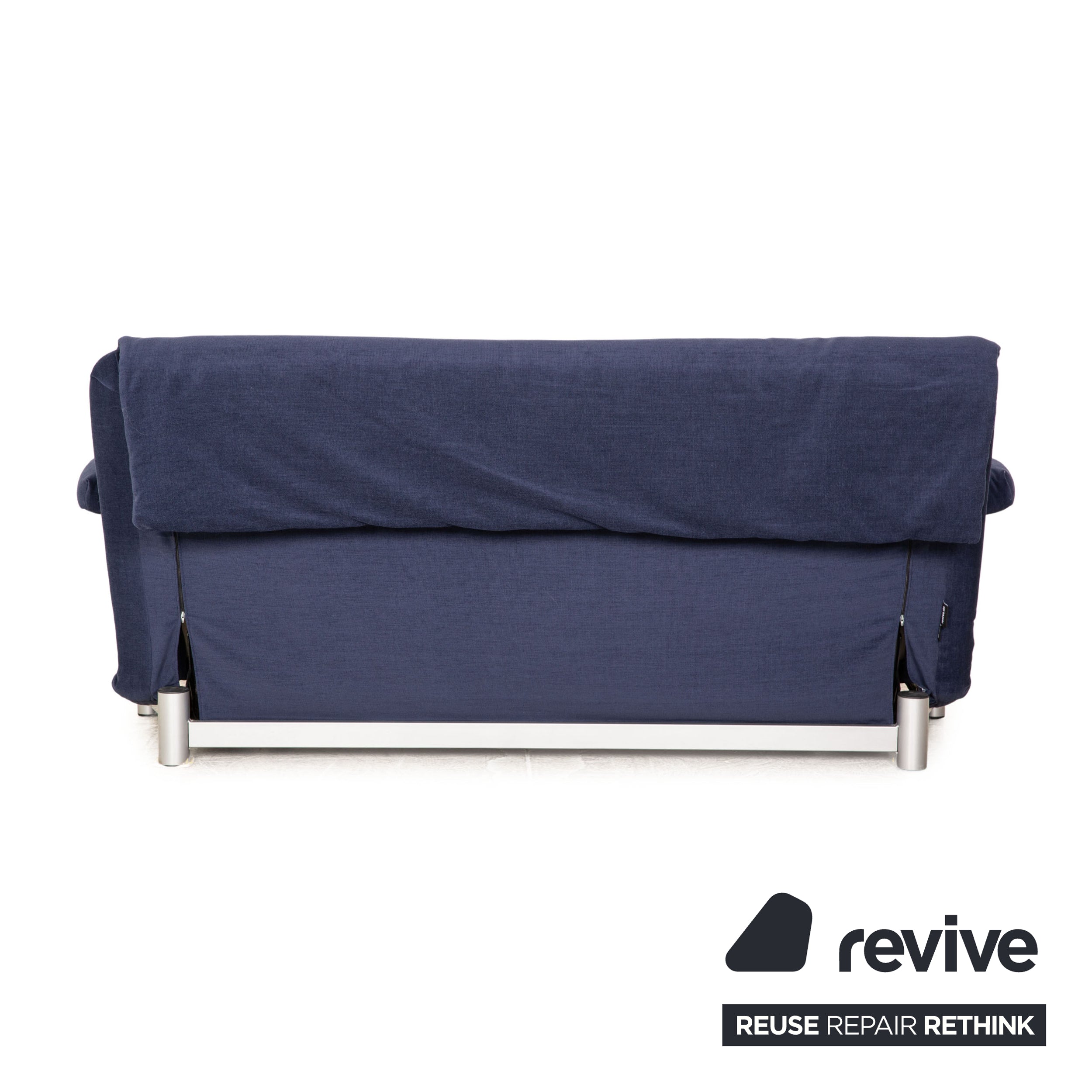 Ligne Roset Multy Stoff Dreisitzer Schlafsofa Blau Dunkelblau inkl. Armlehnen Couch Sofa Schlaffunktion Neubezug