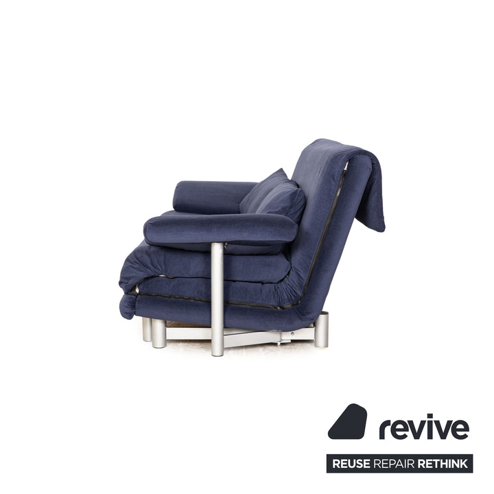 Ligne Roset Multy fabric three-seater sofa bed blue dark blue incl. armrests couch sofa sleeping function new cover