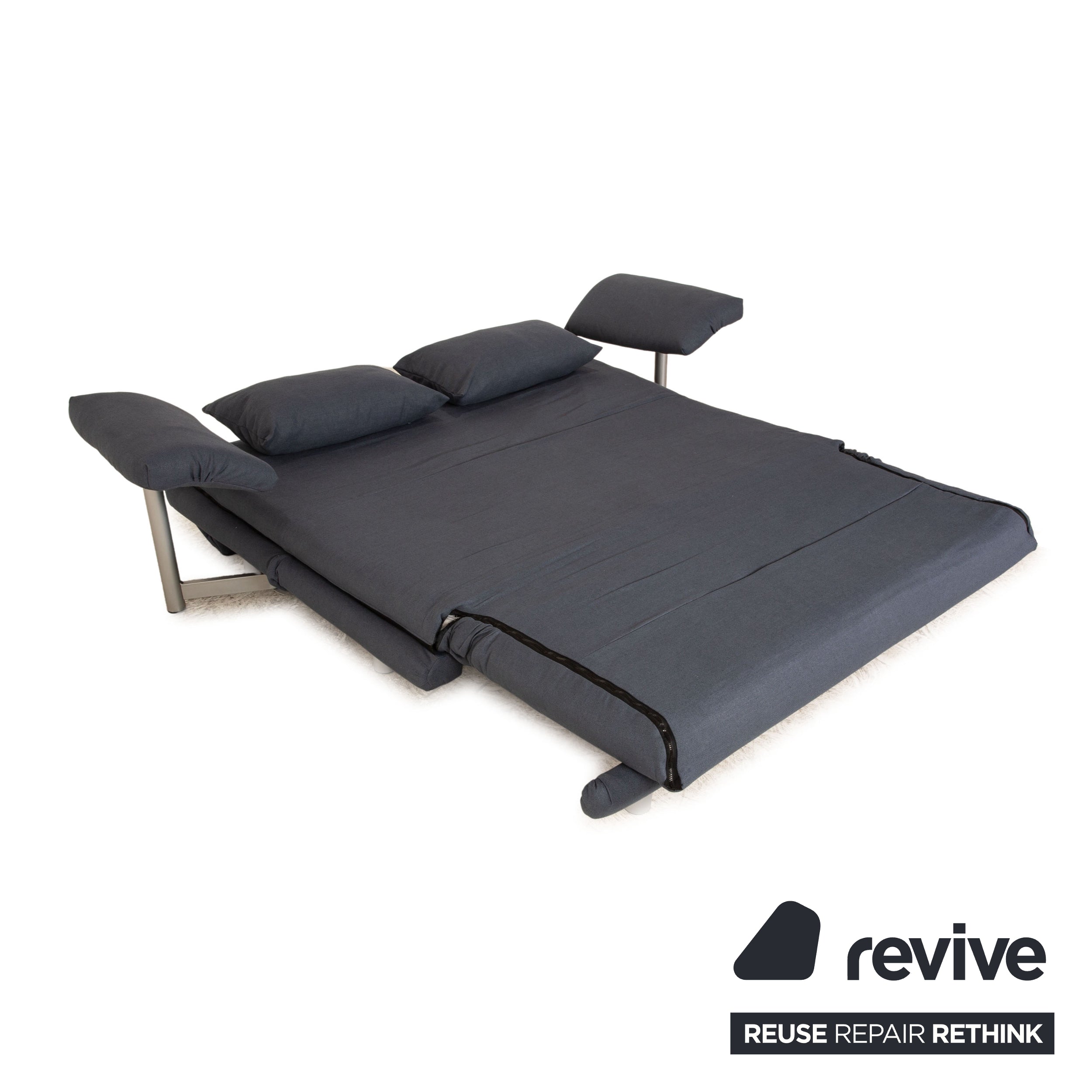 Ligne Roset Canapé-lit 3 places en tissu Multy bleu avec accoudoirs canapé fonction couchage nouvelle housse