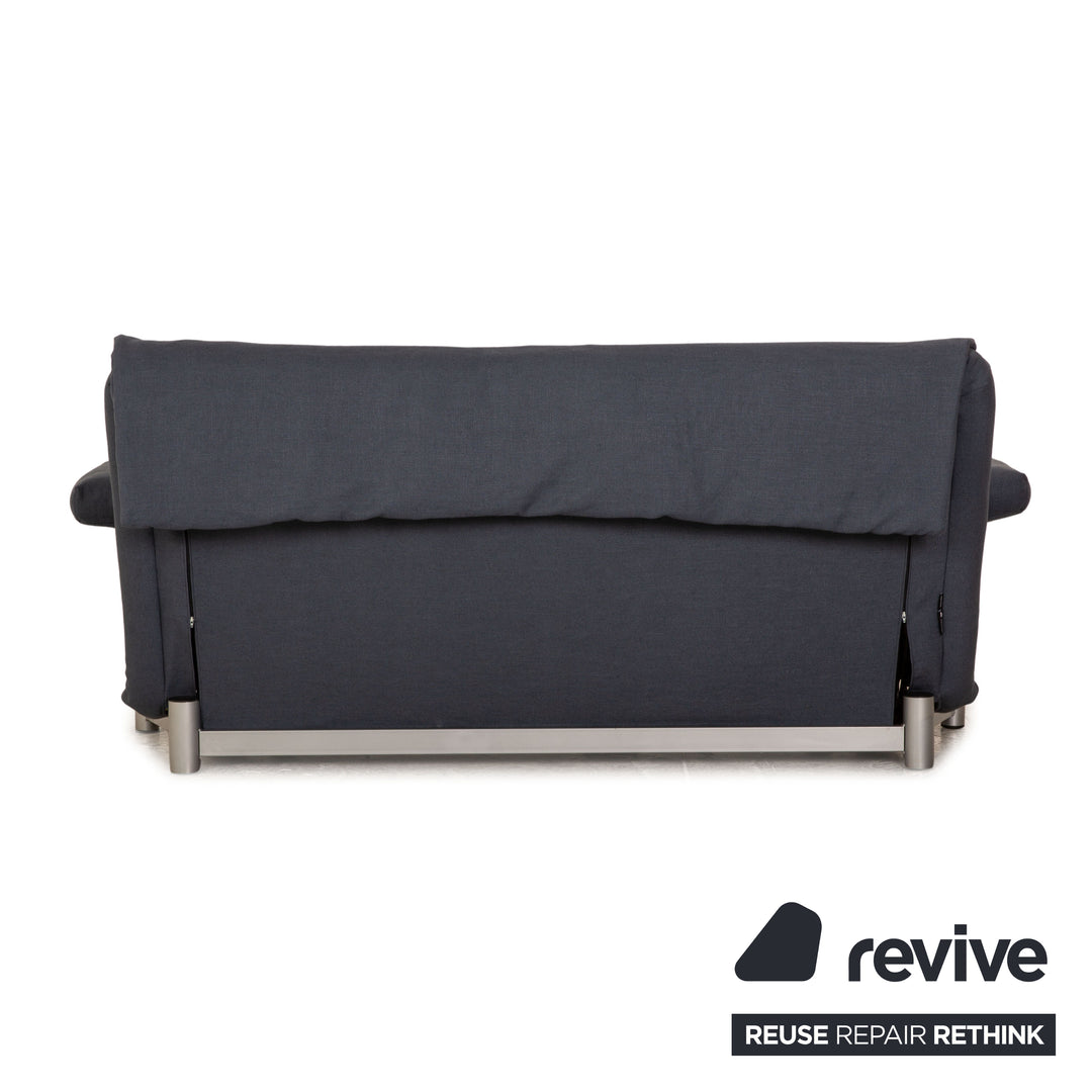 Ligne Roset Multy fabric three-seater sofa bed blue incl. armrests couch sofa sleeping function new cover