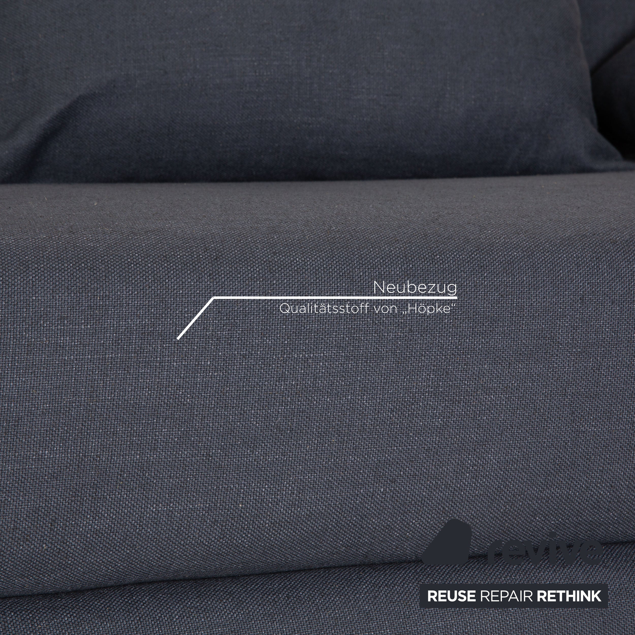 Ligne Roset Canapé-lit 3 places en tissu Multy bleu avec accoudoirs canapé fonction couchage nouvelle housse