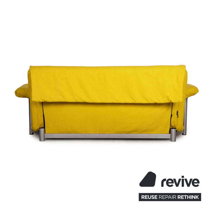 Ligne Roset Multy fabric three-seater sofa bed yellow incl. armrests couch sofa sleeping function new cover