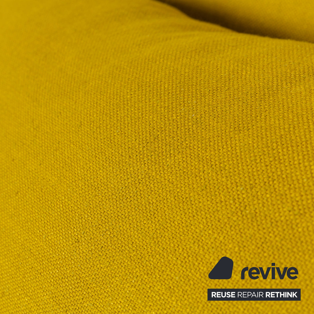 Ligne Roset Multy fabric three-seater sofa bed yellow incl. armrests couch sofa sleeping function new cover