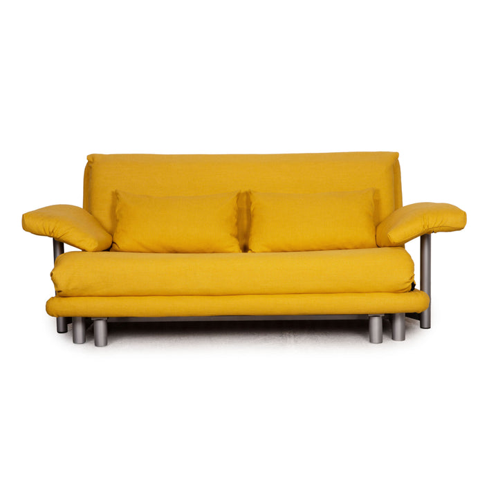 Ligne Roset Multy fabric three-seater sofa bed yellow incl. armrests couch sofa sleeping function new cover