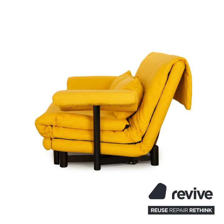 Ligne Roset Multy fabric three-seater sofa bed yellow including armrests couch sofa sleeping function new cover frame black