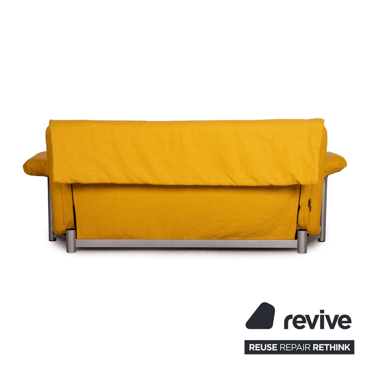 Ligne Roset Multy fabric three-seater sofa bed yellow incl. armrests couch sofa sleeping function new cover