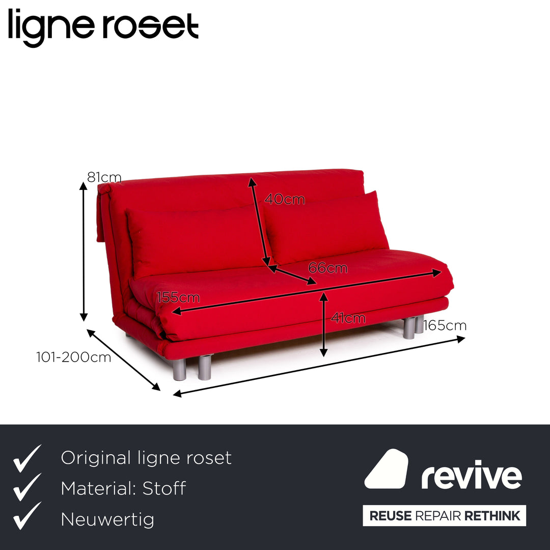 Ligne roset Multy tissu canapé lit rouge rose canapé fonction sommeil canapé #11223