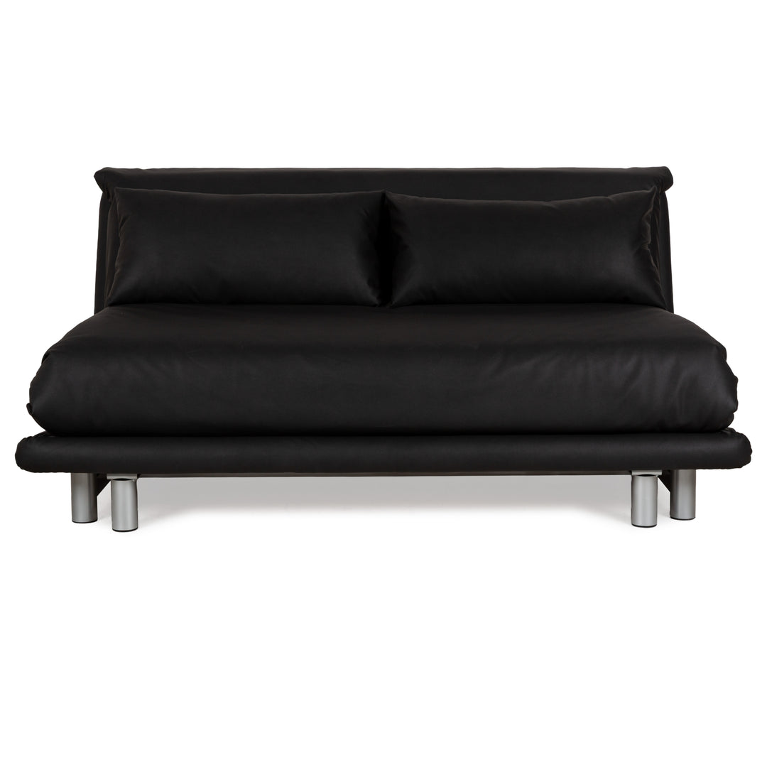 Ligne Roset Multy Stoff Dreisitzer Schwarz Anthrazit manuelle Funktion Sofa Couch Schlafsofa veganes Textilleder Neubezug