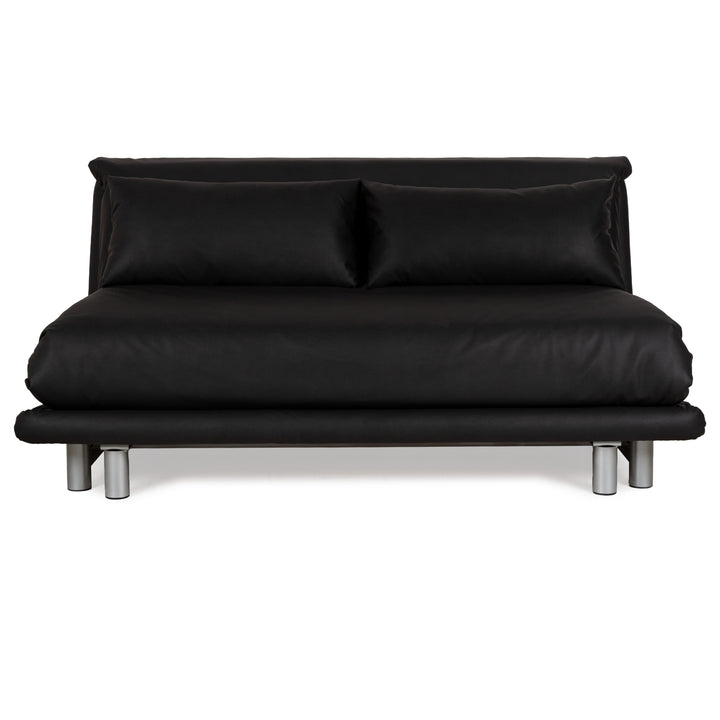 Ligne Roset Multy Stoff Dreisitzer Schwarz Anthrazit manuelle Funktion Sofa Couch Schlafsofa veganes Textilleder Neubezug