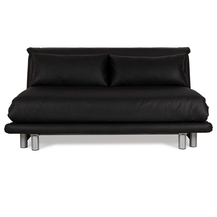 Ligne Roset Multy Stoff Dreisitzer Schwarz Anthrazit manuelle Funktion Sofa Couch Schlafsofa veganes Textilleder Neubezug