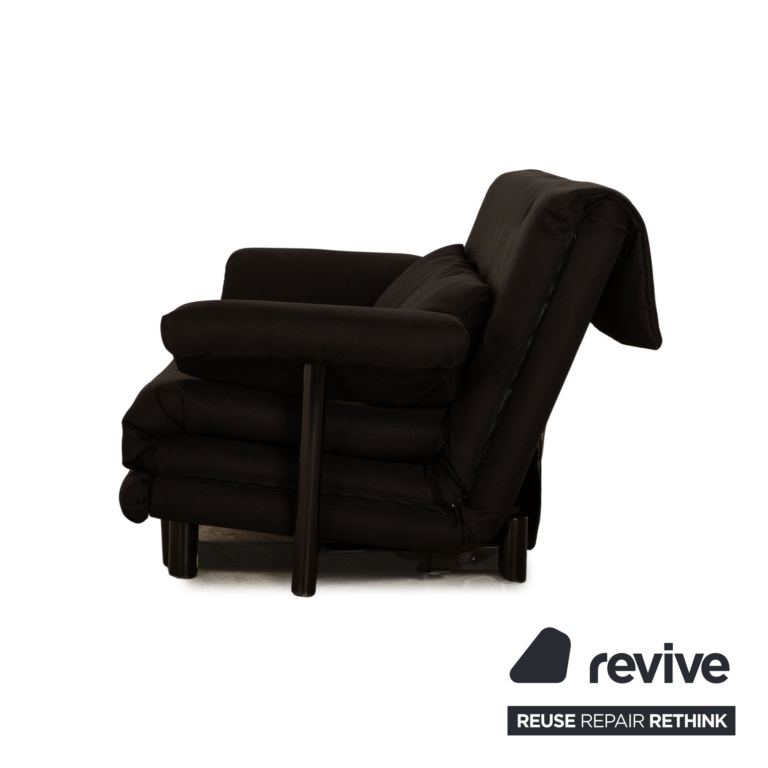 Ligne Roset Multy fabric three-seater black sofa couch sofa bed including armrests new cover