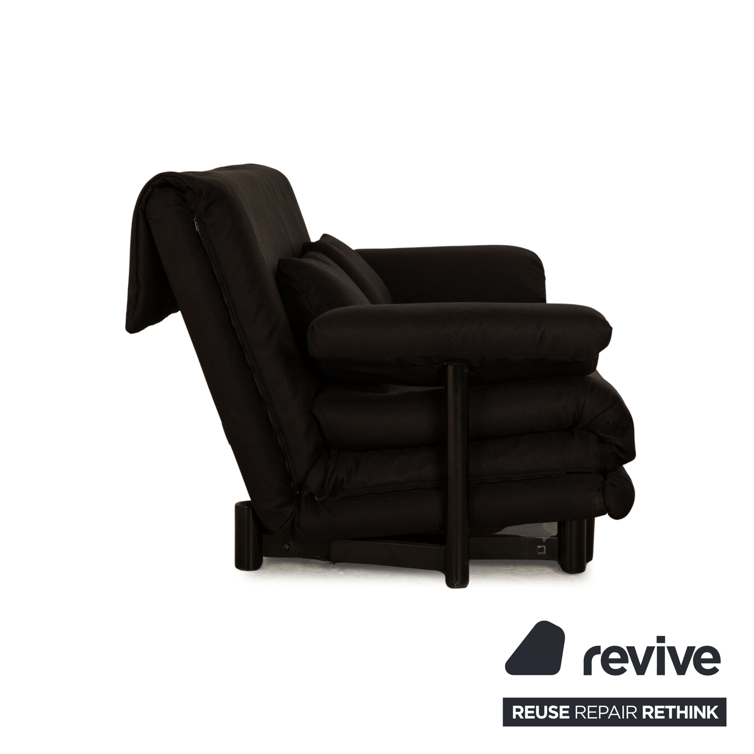 Ligne Roset Multy fabric three-seater black sofa couch sofa bed including armrests new cover