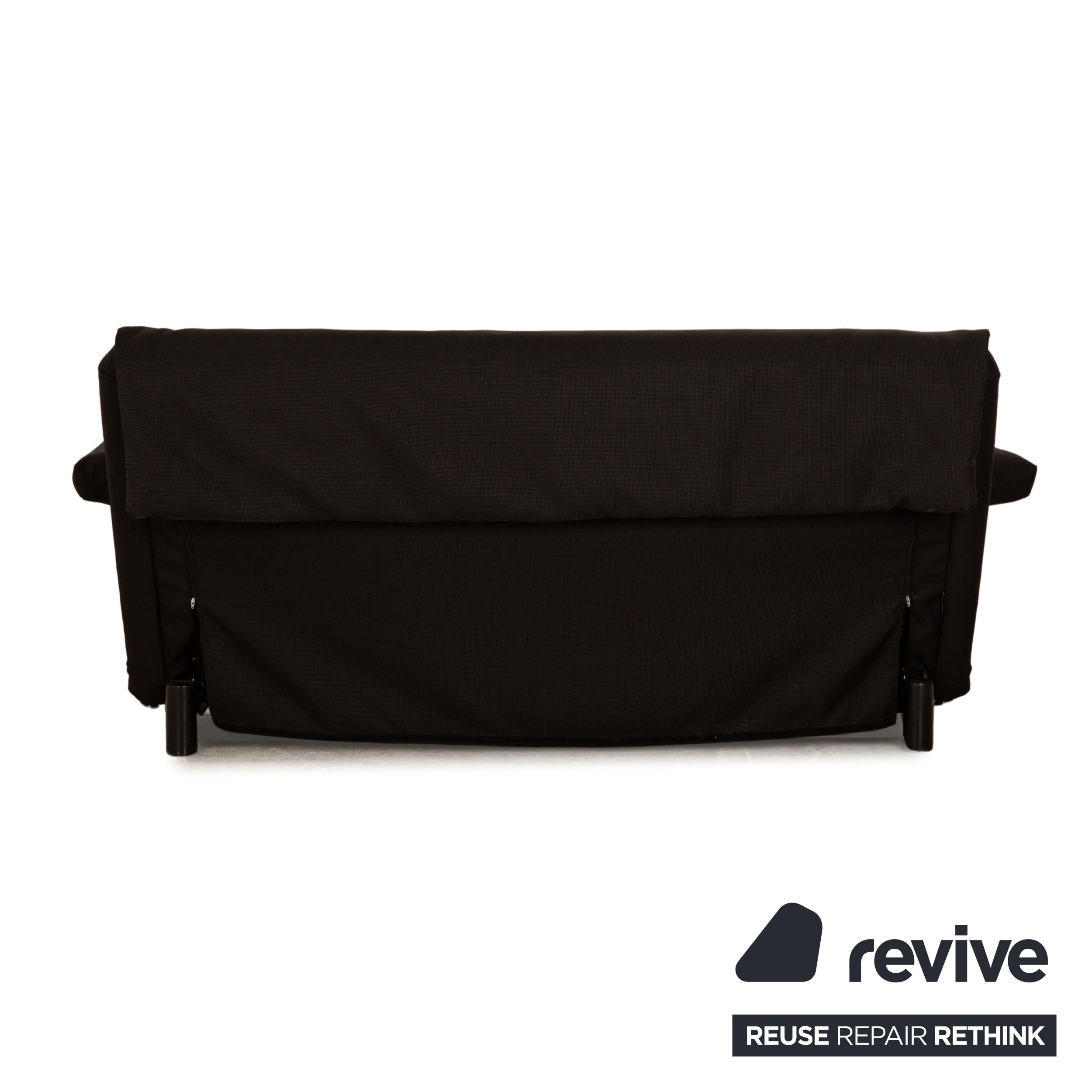 Ligne Roset Multy fabric three-seater black sofa couch sofa bed including armrests new cover