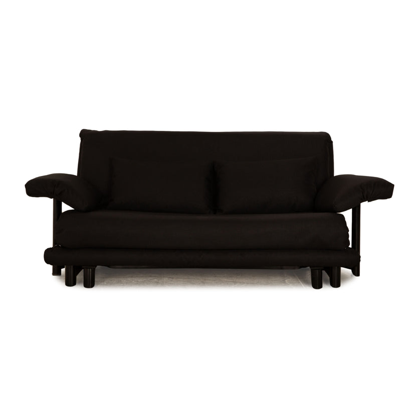 Ligne Roset Multy fabric three-seater black sofa couch sofa bed including armrests new cover