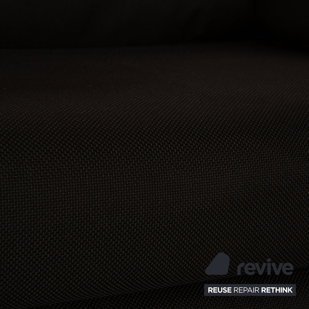 Canapé trois places en tissu noir Ligne Roset Multy, canapé-lit avec accoudoirs, housse neuve