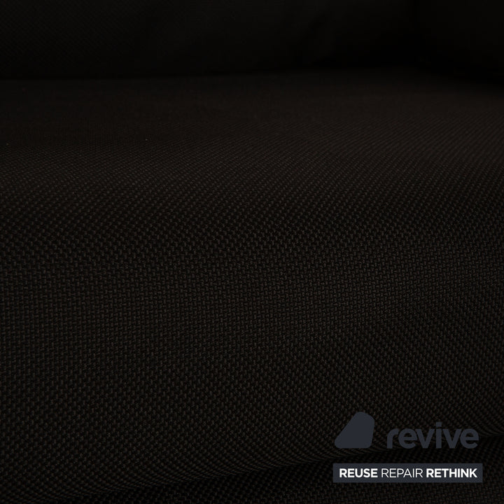 Canapé trois places en tissu noir Ligne Roset Multy, canapé-lit avec accoudoirs, housse neuve