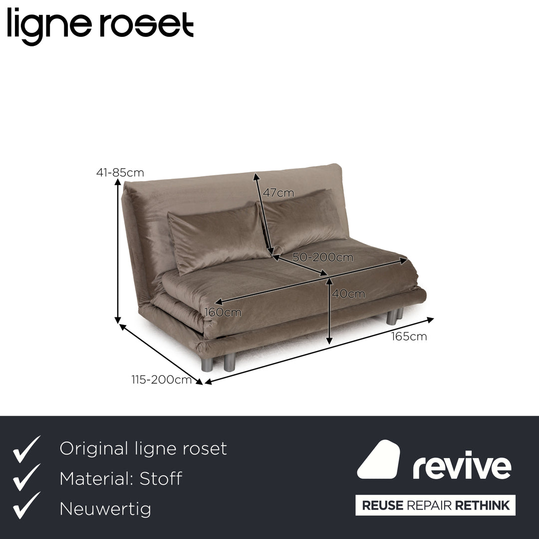 ligne roset Multy stof driezits zilvergrijs bank bankstel slaapbank functie nieuwe bekleding