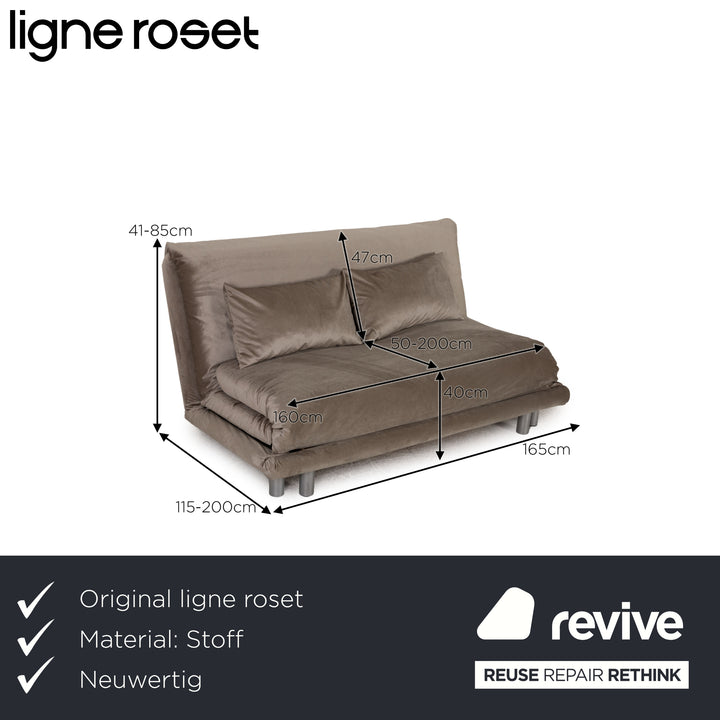 ligne roset Multy stof driezits zilvergrijs bank bankstel slaapbank functie nieuwe bekleding