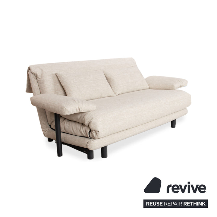 Ligne Roset Multy Stoff Dreisitzer Sofa Beige Couch manuelle Schlaffunktion inkl. Armlehnen Neubezug PALMA PRO 4600