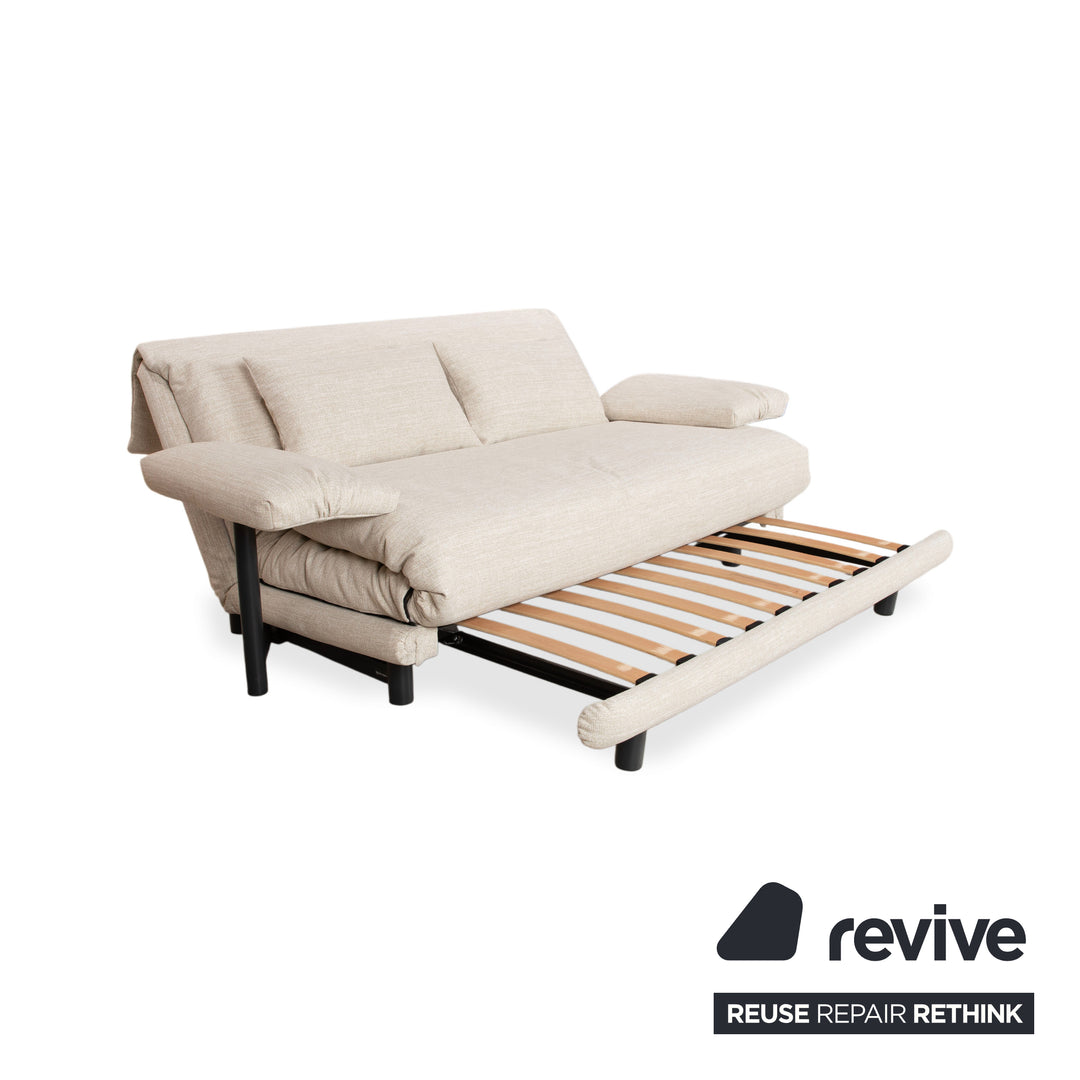 Ligne Roset Multy Stoff Dreisitzer Sofa Beige Couch manuelle Schlaffunktion inkl. Armlehnen Neubezug PALMA PRO 4600