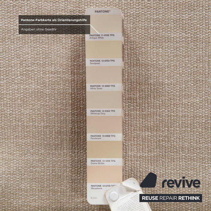Ligne Roset Multy Stoff Dreisitzer Sofa Beige Couch manuelle Schlaffunktion inkl. Armlehnen Neubezug PALMA PRO 4600