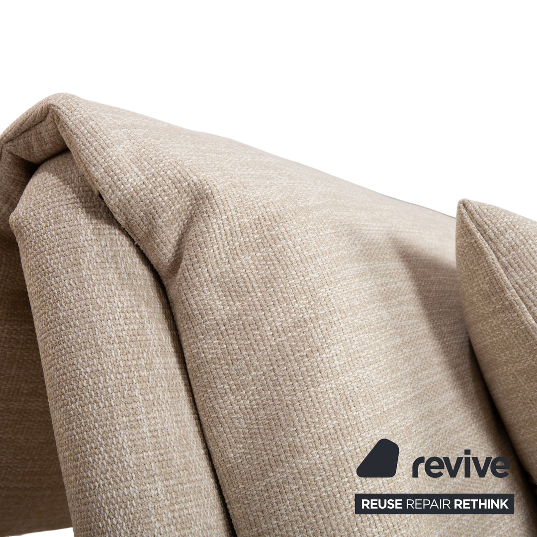 Ligne Roset Multy Stoff Dreisitzer Sofa Beige Couch manuelle Schlaffunktion inkl. Armlehnen Neubezug PALMA PRO 4600
