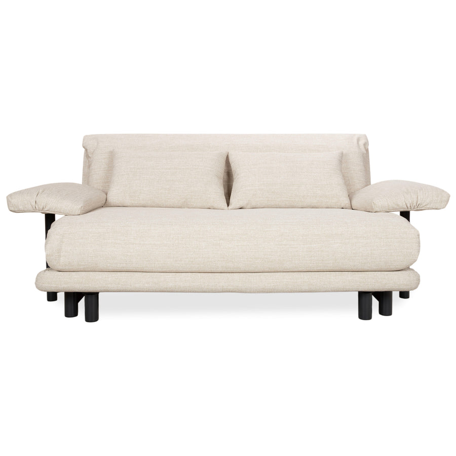Ligne Roset Multy Stoff Dreisitzer Sofa Beige Couch manuelle Schlaffunktion inkl. Armlehnen Neubezug PALMA PRO 4600