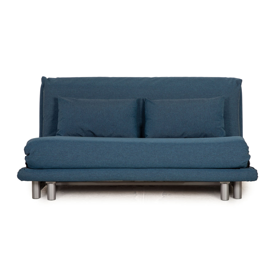 Ligne Roset Multy Fabric Three Seater Sofa Blue Couch Sofa Bed Reupholstered