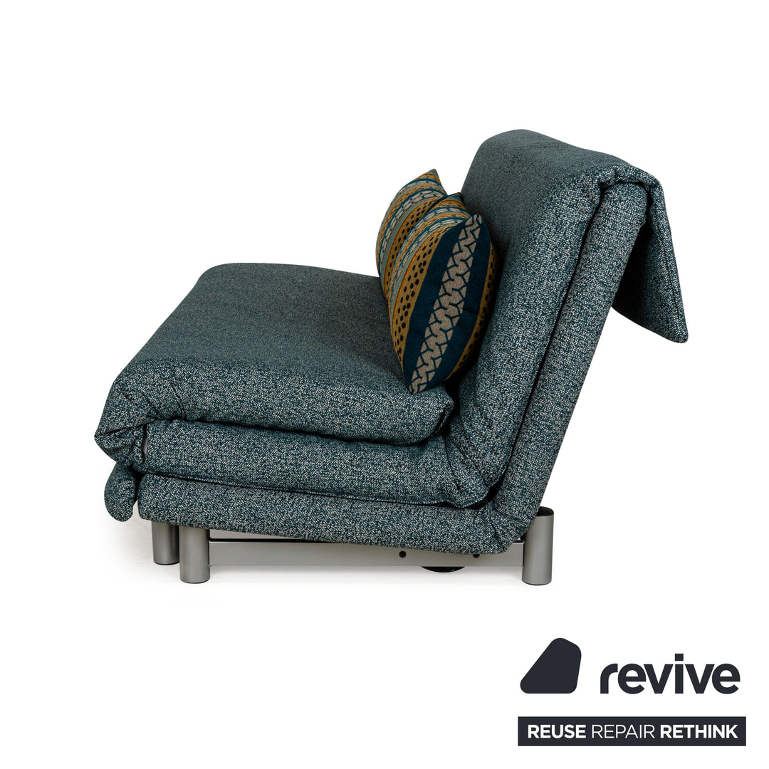 Sofa trzyosobowe Ligne Roset Multy, tkanina, niebieska kanapa, sofa rozkładana, nowe obicie