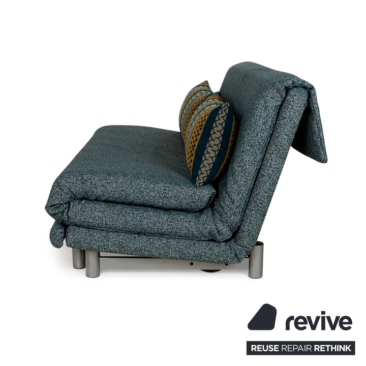 Sofa trzyosobowe Ligne Roset Multy, tkanina, niebieska kanapa, sofa rozkładana, nowe obicie