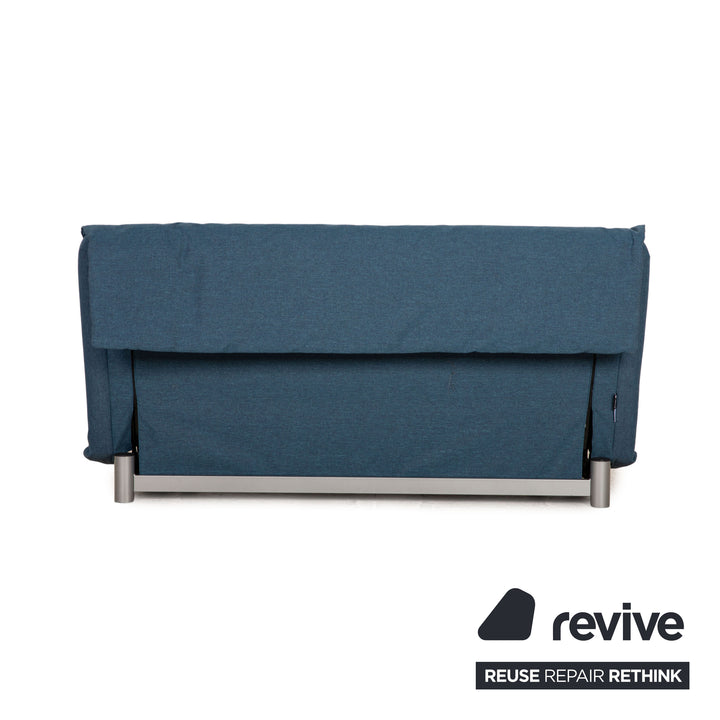 Ligne Roset Multy Fabric Three Seater Sofa Blue Couch Sofa Bed Reupholstered