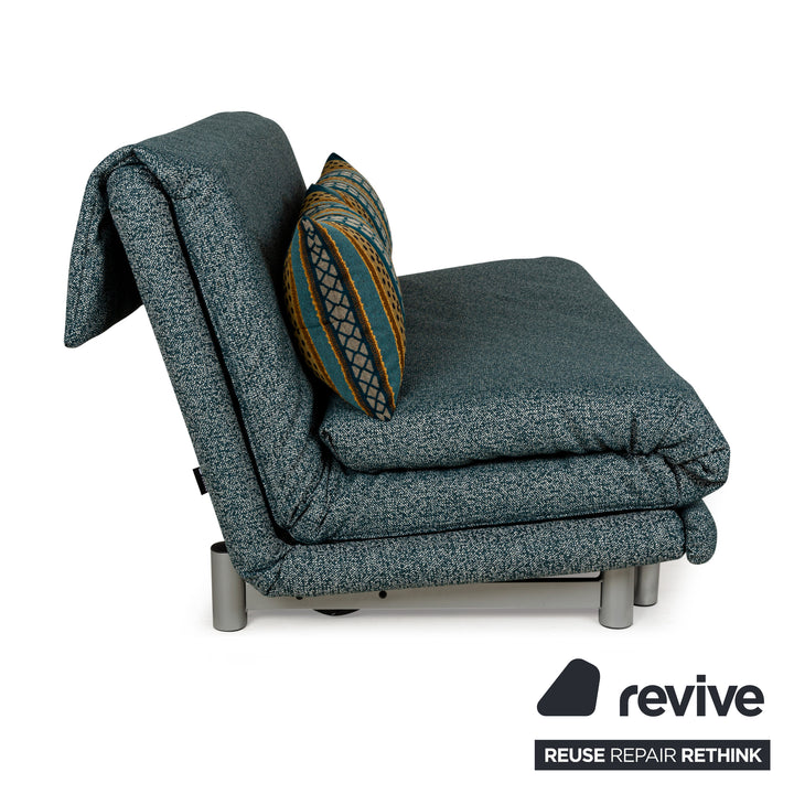 Sofa trzyosobowe Ligne Roset Multy, tkanina, niebieska kanapa, sofa rozkładana, nowe obicie