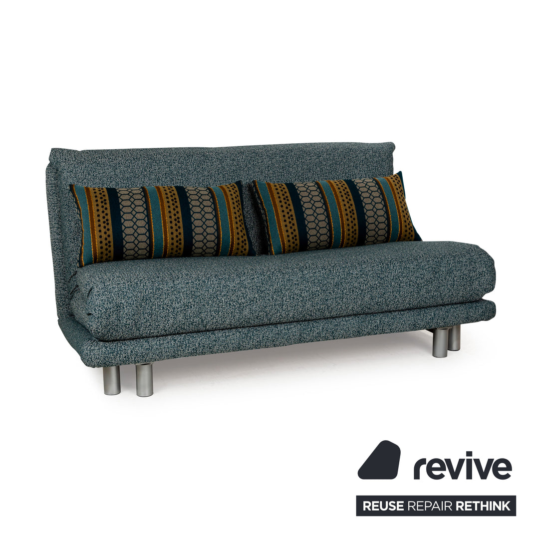 Sofa trzyosobowe Ligne Roset Multy, tkanina, niebieska kanapa, sofa rozkładana, nowe obicie
