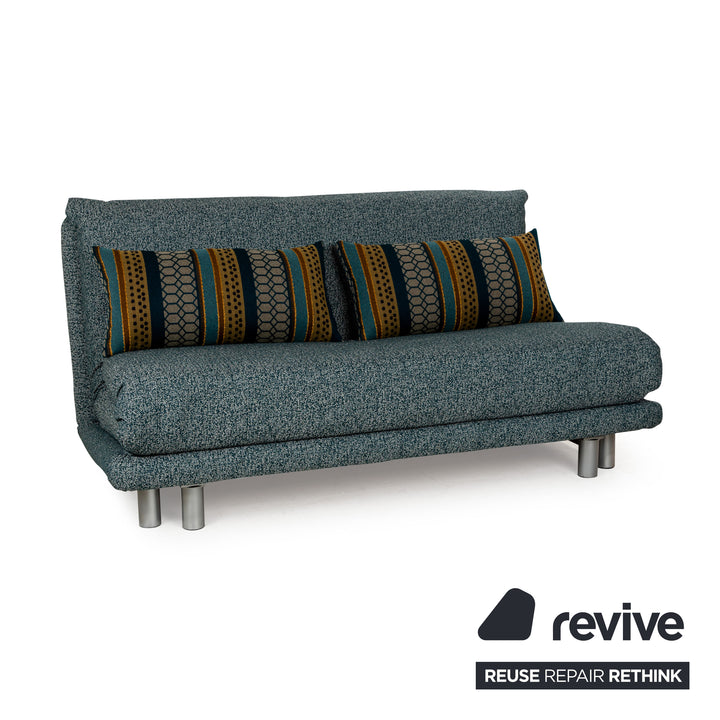 Sofa trzyosobowe Ligne Roset Multy, tkanina, niebieska kanapa, sofa rozkładana, nowe obicie