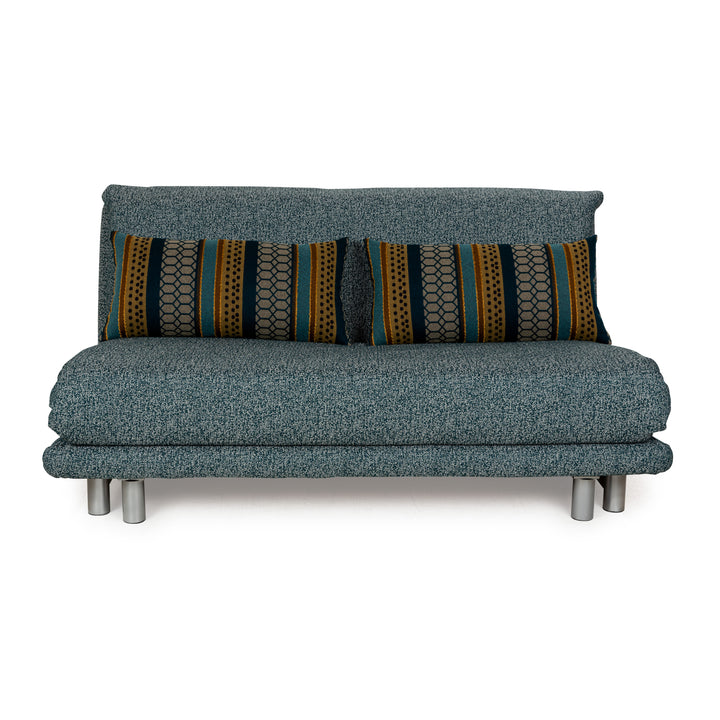 Sofa trzyosobowe Ligne Roset Multy, tkanina, niebieska kanapa, sofa rozkładana, nowe obicie
