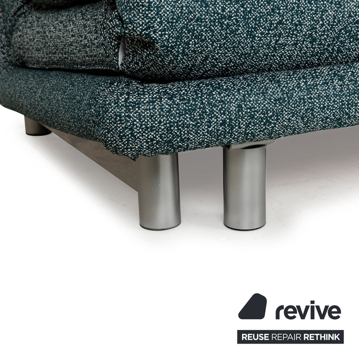 Sofa trzyosobowe Ligne Roset Multy, tkanina, niebieska kanapa, sofa rozkładana, nowe obicie