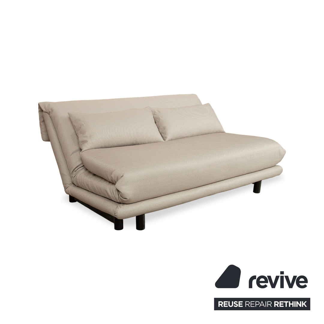 Ligne Roset Multy Stoff Dreisitzer Sofa Couch manuelle Schlaffunktion Creme Beige Neubezug BENDIGO 5108