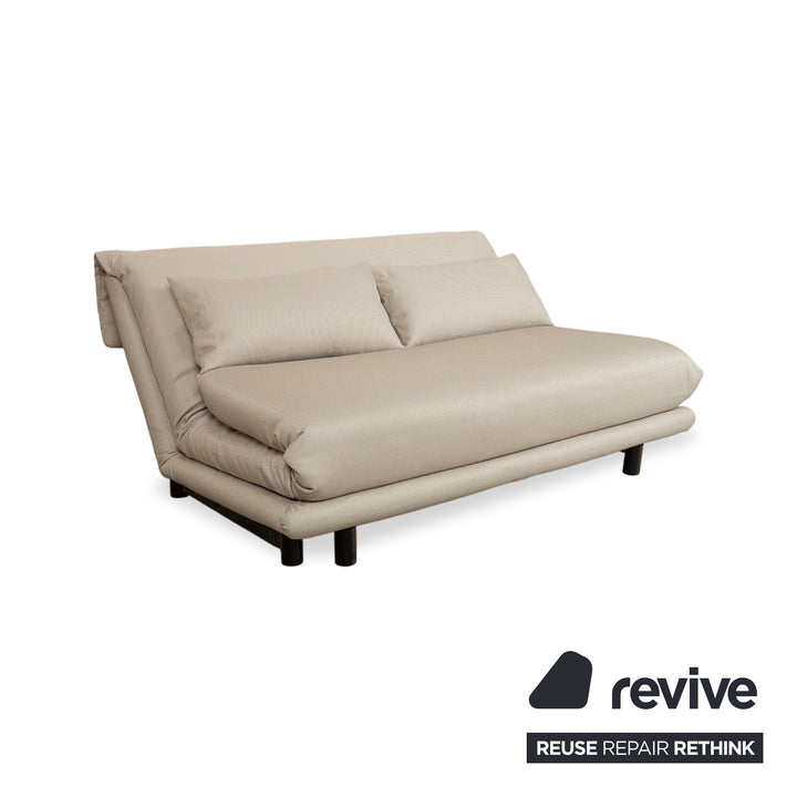 Ligne Roset Multy Stoff Dreisitzer Sofa Couch manuelle Schlaffunktion Creme Beige Neubezug BENDIGO 5108