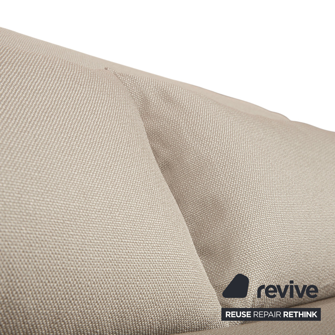 Ligne Roset Multy Stoff Dreisitzer Sofa Couch manuelle Schlaffunktion Creme Beige Neubezug BENDIGO 5108