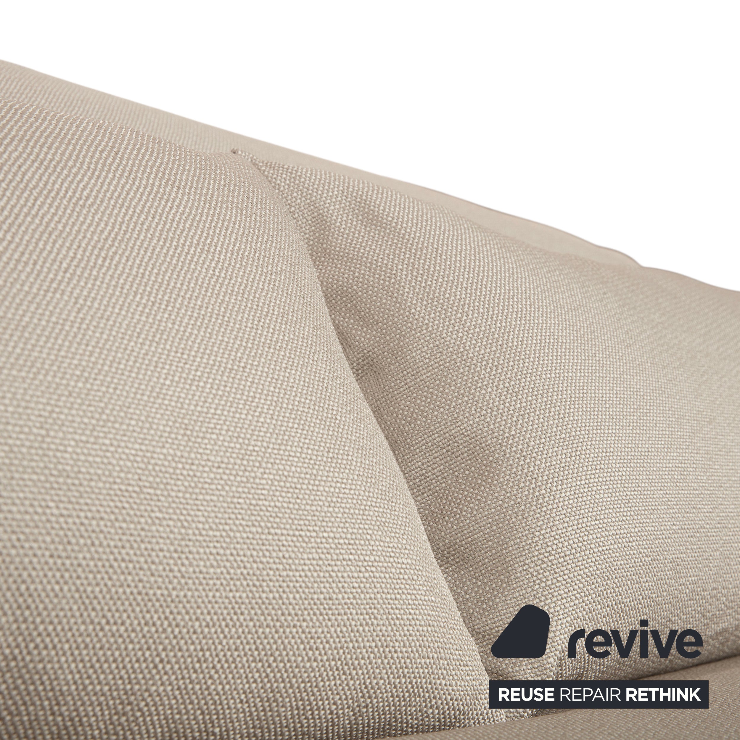 Ligne Roset Multy Stoff Dreisitzer Sofa Couch manuelle Schlaffunktion Creme Beige Neubezug BENDIGO 5108