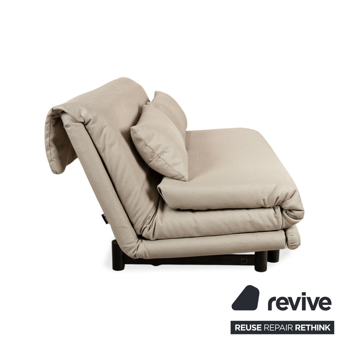 Ligne Roset Multy Stoff Dreisitzer Sofa Couch manuelle Schlaffunktion Creme Beige Neubezug BENDIGO 5108