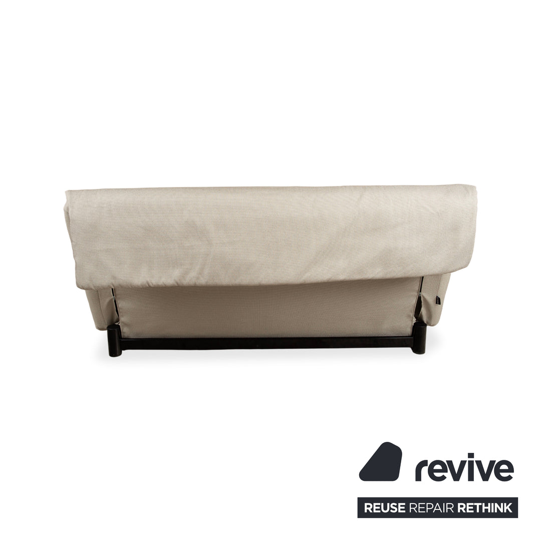 Ligne Roset Multy Stoff Dreisitzer Sofa Couch manuelle Schlaffunktion Creme Beige Neubezug BENDIGO 5108