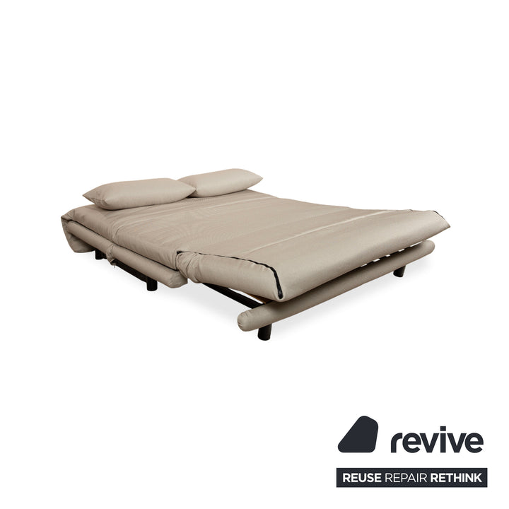 Ligne Roset Multy Stoff Dreisitzer Sofa Couch manuelle Schlaffunktion Creme Beige Neubezug BENDIGO 5108