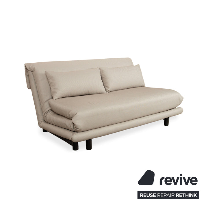 Ligne Roset Multy Stoff Dreisitzer Sofa Couch manuelle Schlaffunktion Creme Beige Neubezug BENDIGO 5108