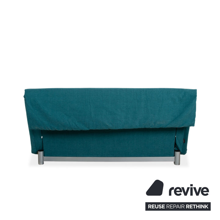 Ligne Roset Multy Tissu Trois places Turquoise Bleu fonction manuelle fonction couchage Canapé Nouveau revêtement