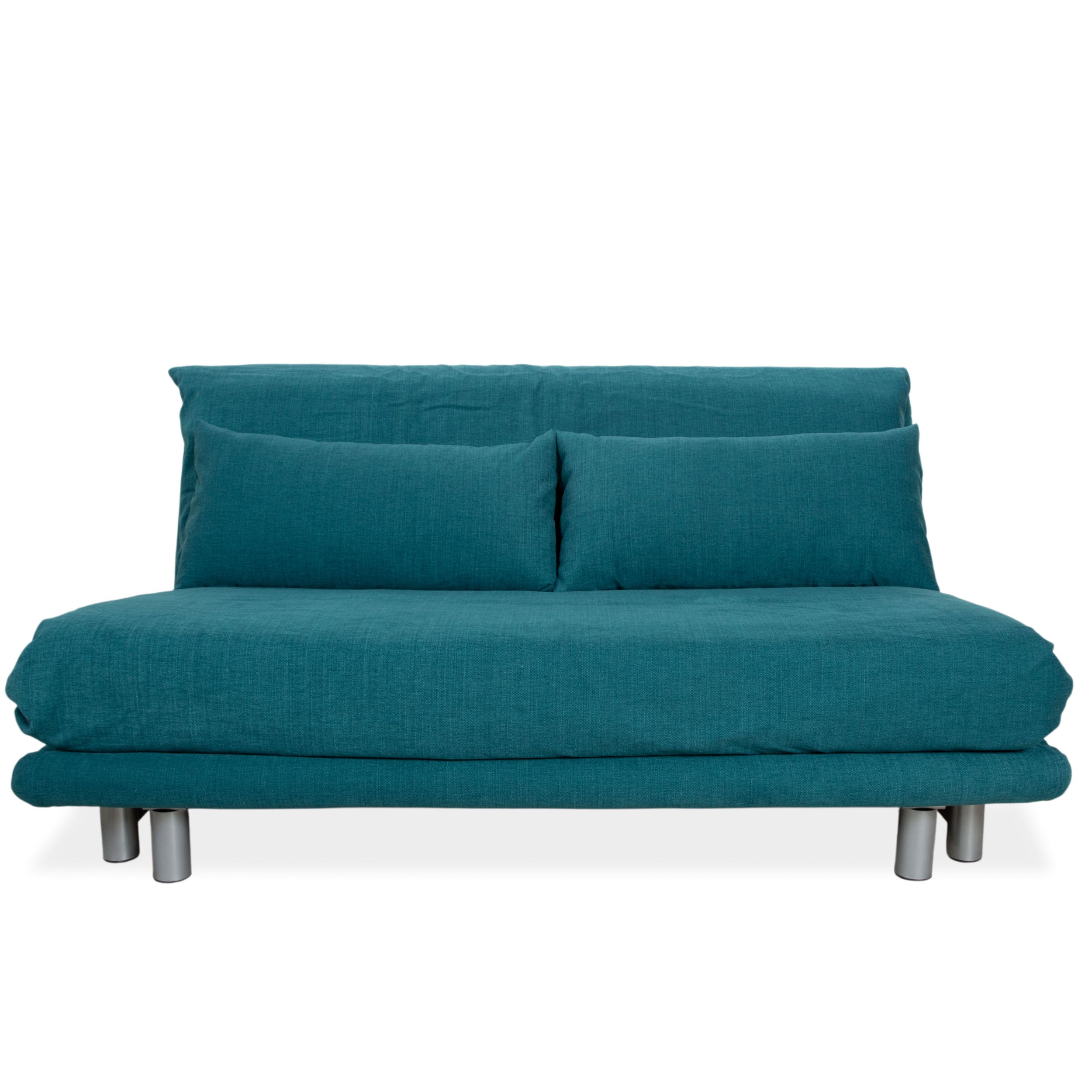 Ligne Roset Multy Tissu Trois places Turquoise Bleu fonction manuelle fonction couchage Canapé Nouveau revêtement