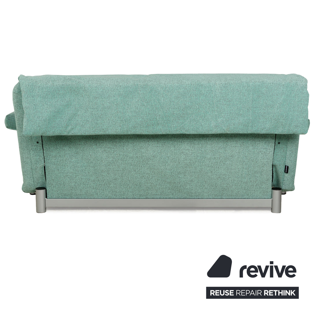 Canapé-lit trois places Ligne Roset Multy en tissu vert turquoise, housse neuve