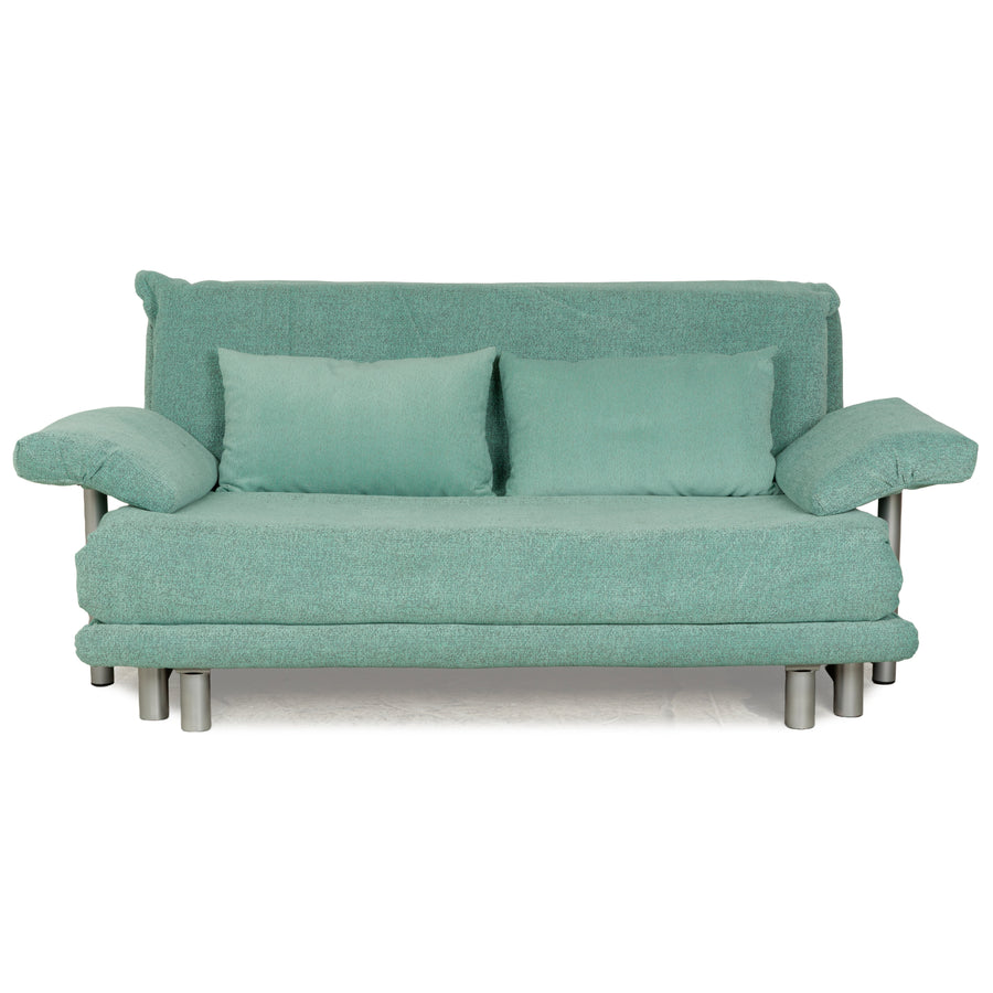 Canapé-lit trois places Ligne Roset Multy en tissu vert turquoise, housse neuve